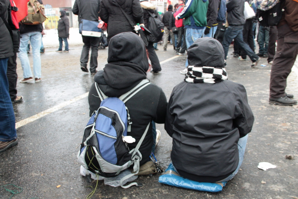 Sitzblockade in Dresden Foto: Daniel Weigelt